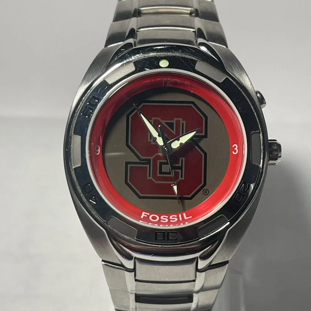 NC State Wolfpack NCAA Stainless-Steel Kaleido Watch by Fossil NEW